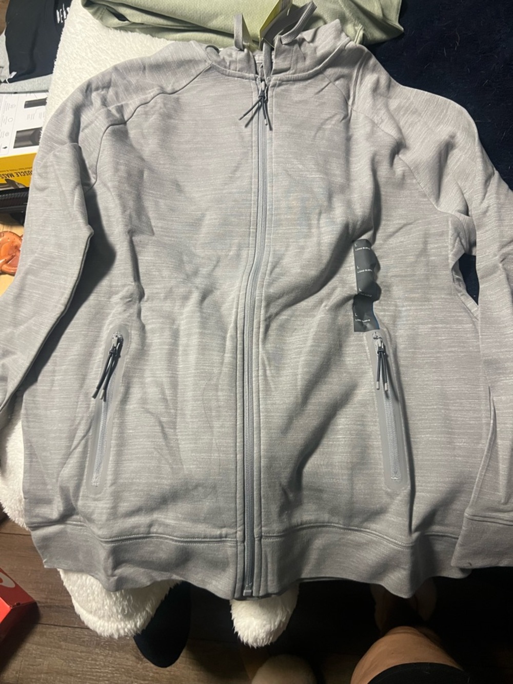 all in motion Heather Light Gray Full-Zip Hoodie